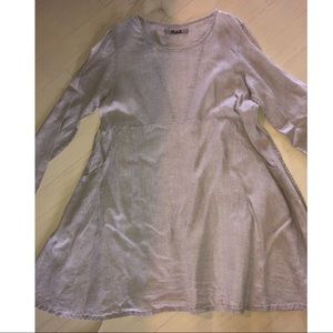 Tan Flax tunic/dress with pockets